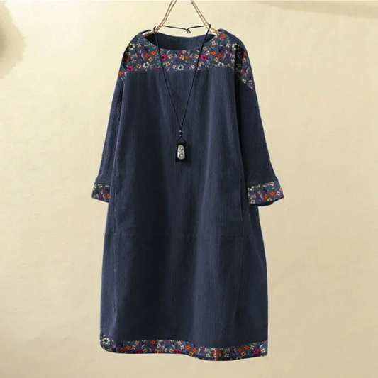 BIRTE I GEBLÜMTES KORDKLEID