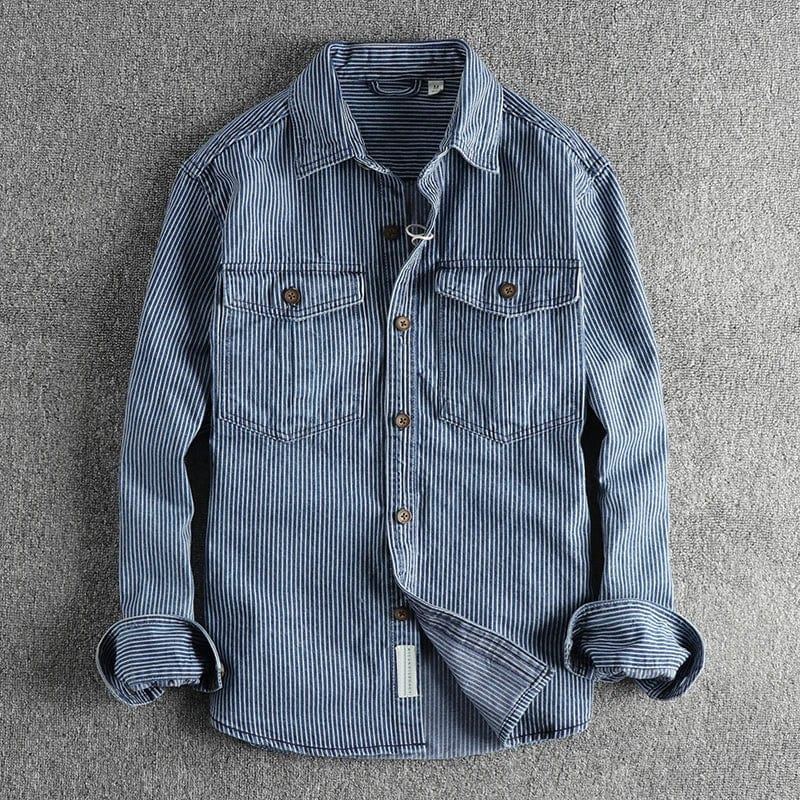 VOLKER I LANGARMHEMD AUS DENIM