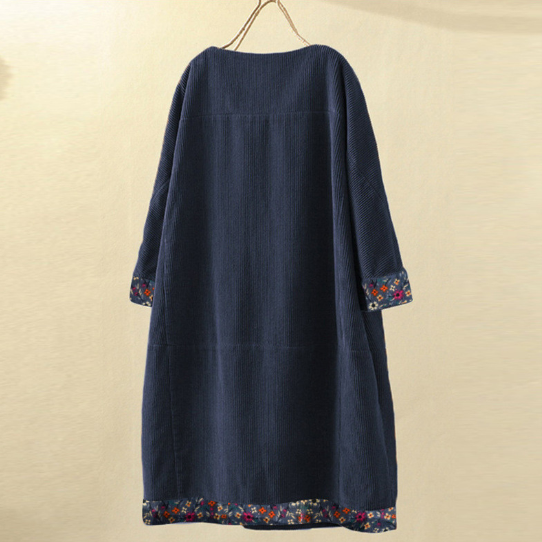 BIRTE I GEBLÜMTES KORDKLEID