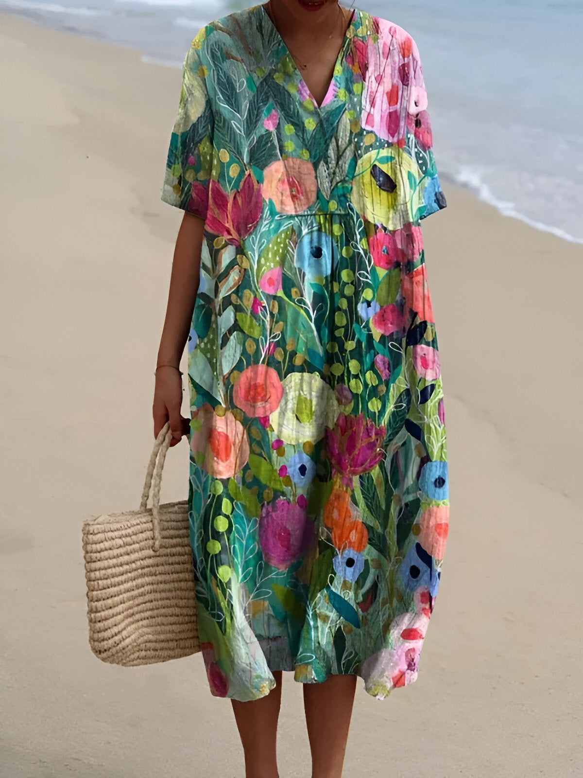 WULFHILD I MEHRFARBIGES SOMMER-MAXIKLEID