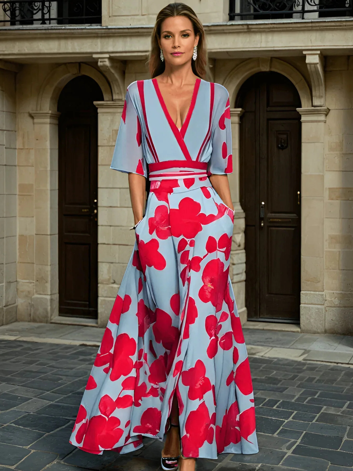 KALI I MILANO-DESIGN KLEID MIT ÄRMELN