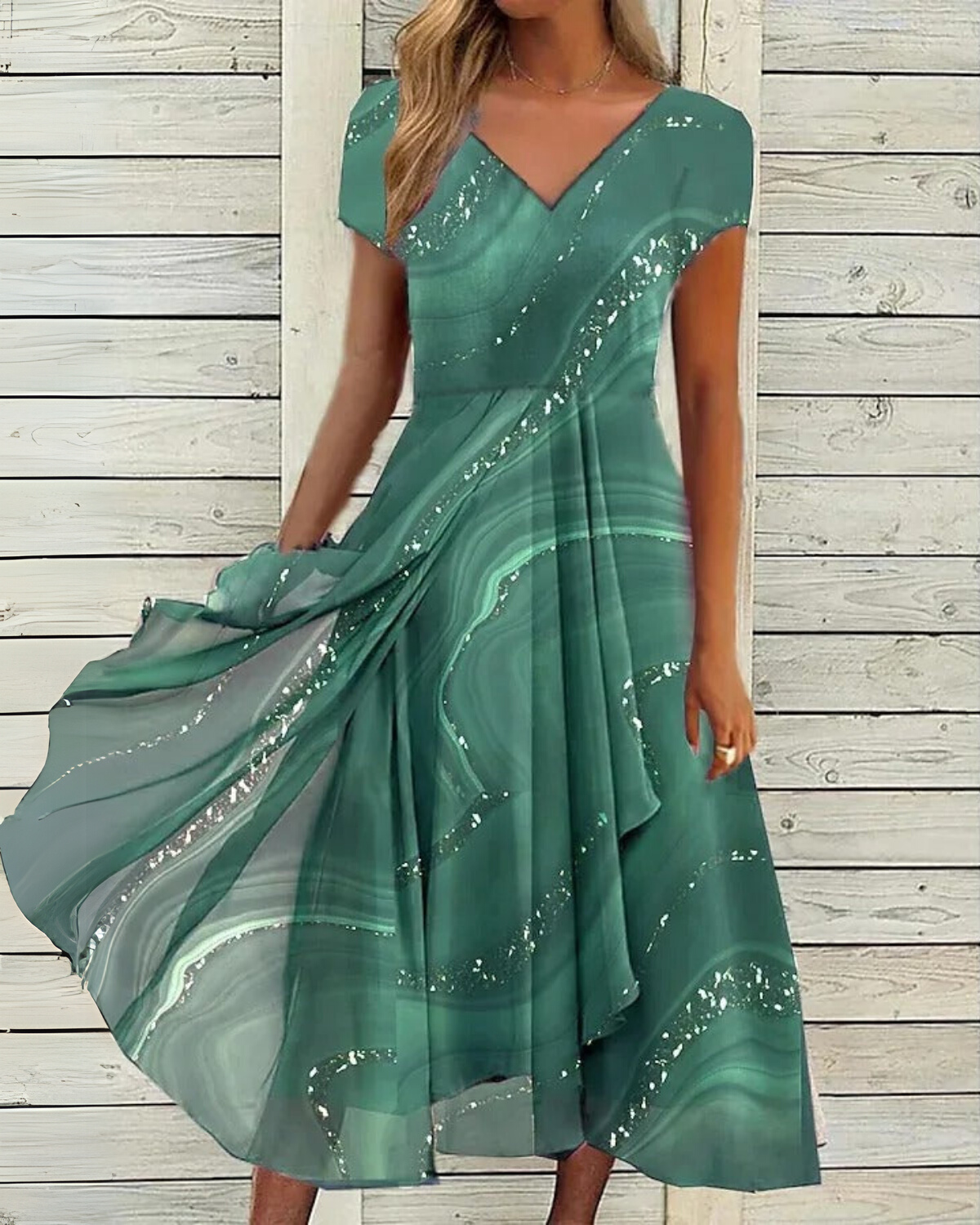 Naomi | Midi-Kleid mit V-Ausschnitt