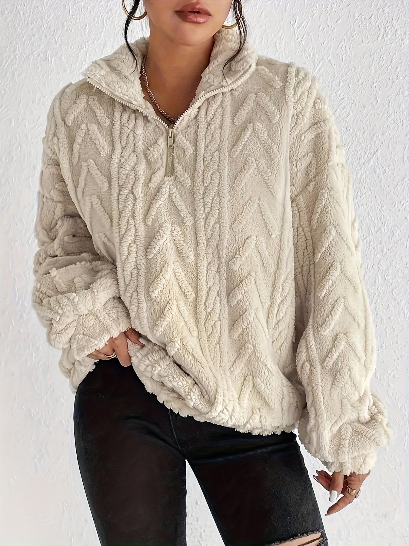 ROSWITHA I FLEECE-STRICKPULLOVER