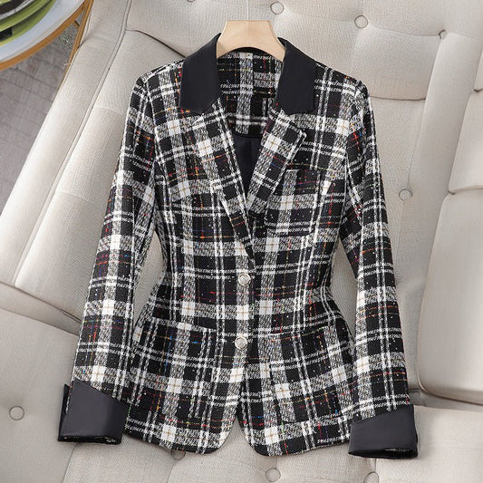 Amelie Fleur Plaided Elegance Blazer