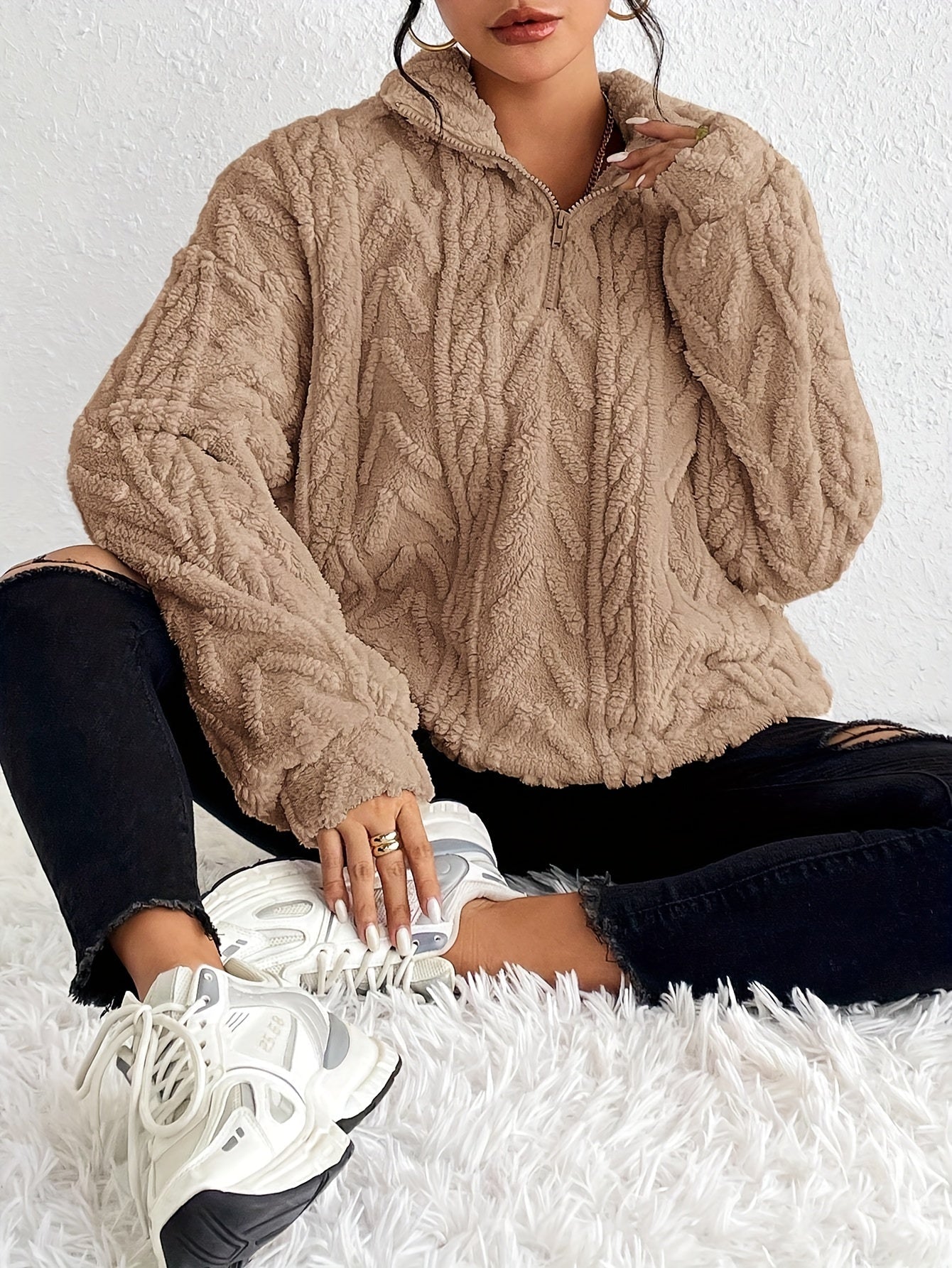 ROSWITHA I FLEECE-STRICKPULLOVER