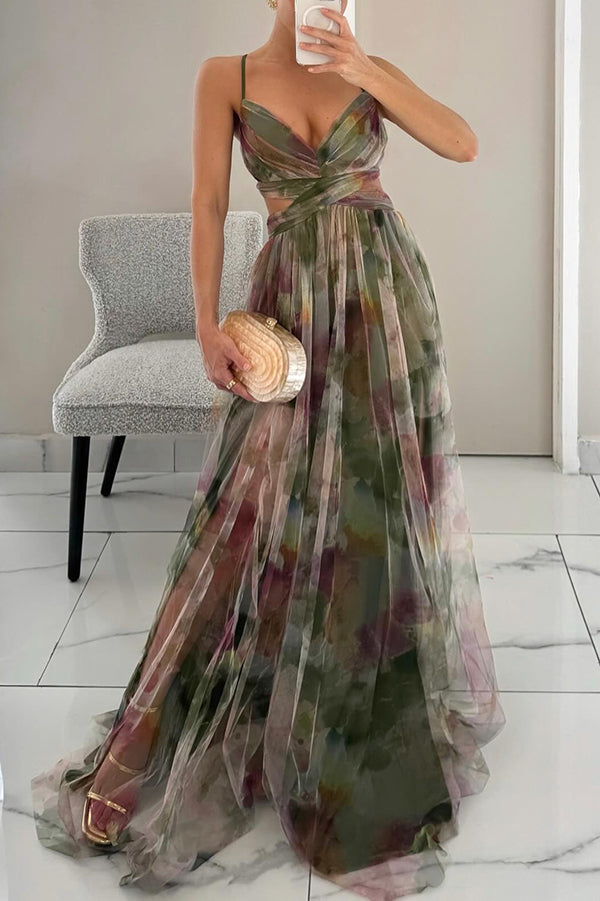 ALINA I LUXURIÖSES GEBLÜMTES MAXIKLEID