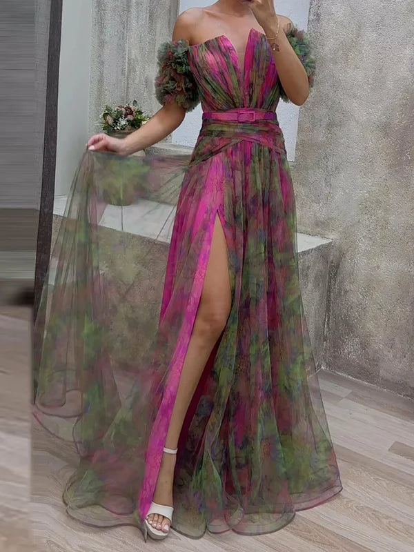 ADELE I TÜLL-COCKTAILKLEID MIT SCHLITZ