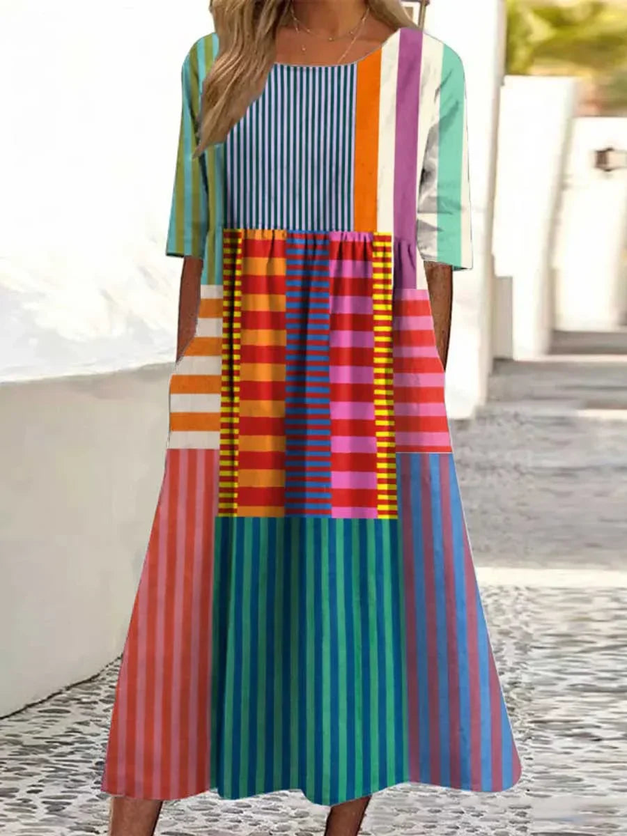 MIREYA I MEHRFARBIGES SOMMERKLEID