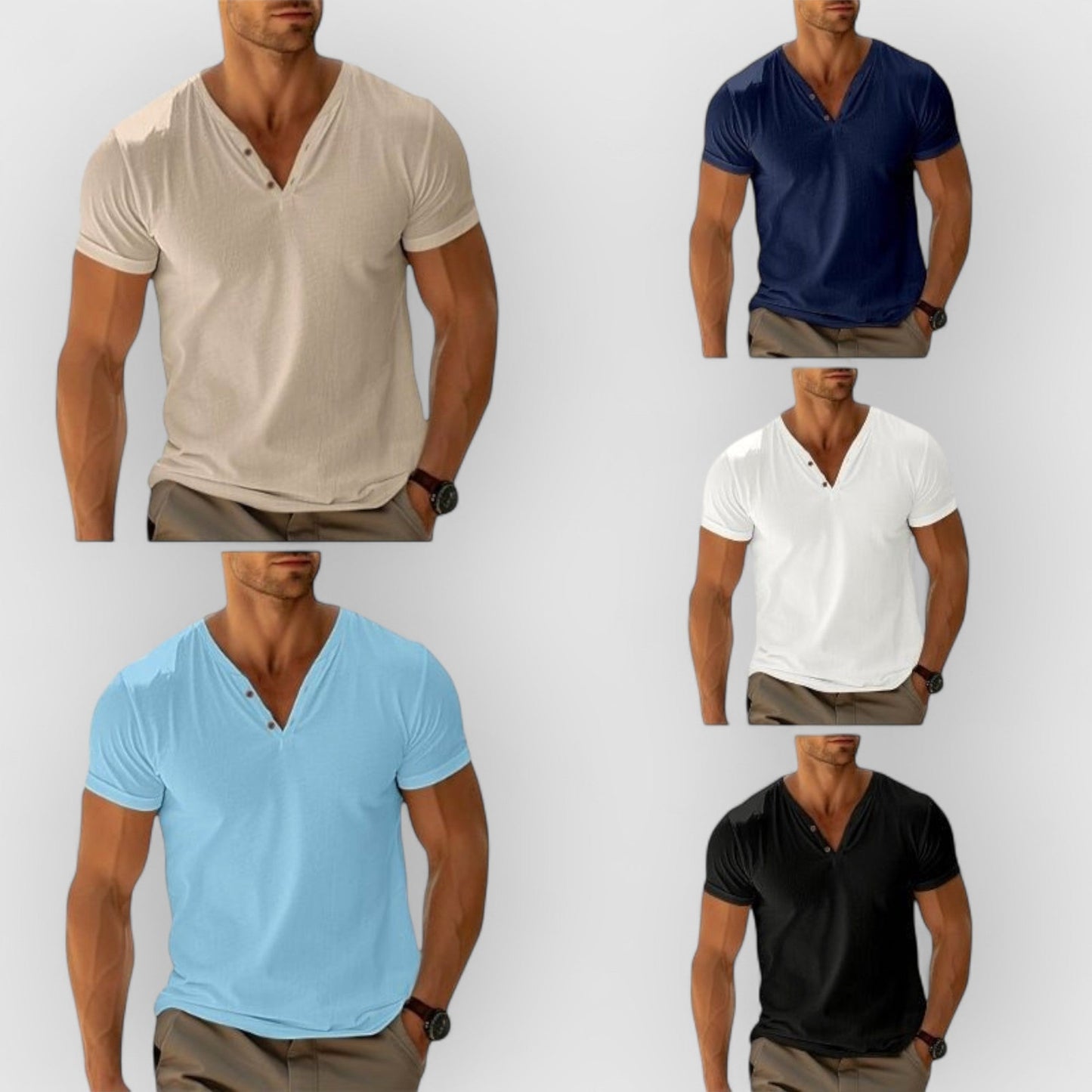 ALBERT I LÄSSIGES SHIRT MIT V-AUSSCHNITT