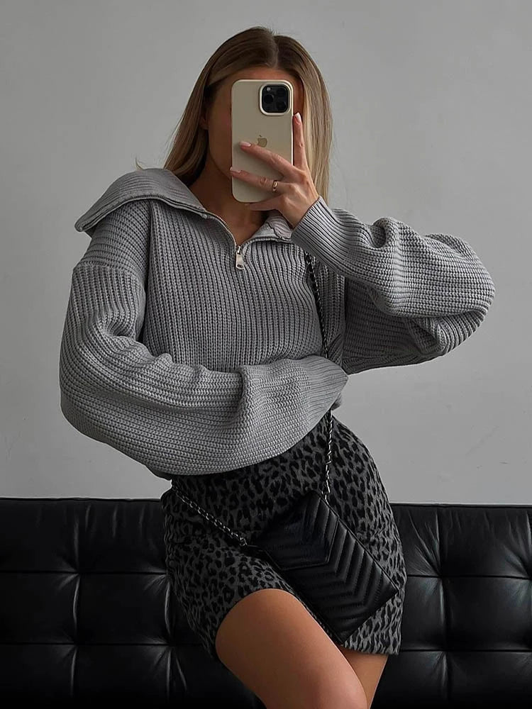 MARGIT I PULLOVER MIT KURZEM REISSVERSCHLUSS