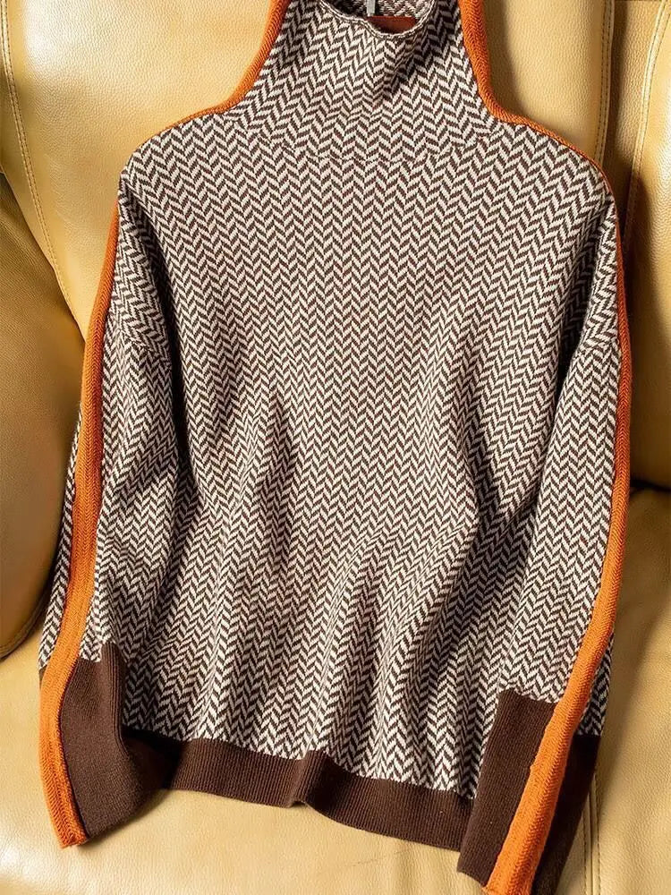 ISABEL I ROLLKRAGEN-PULLOVER MIT AUFDRUCK