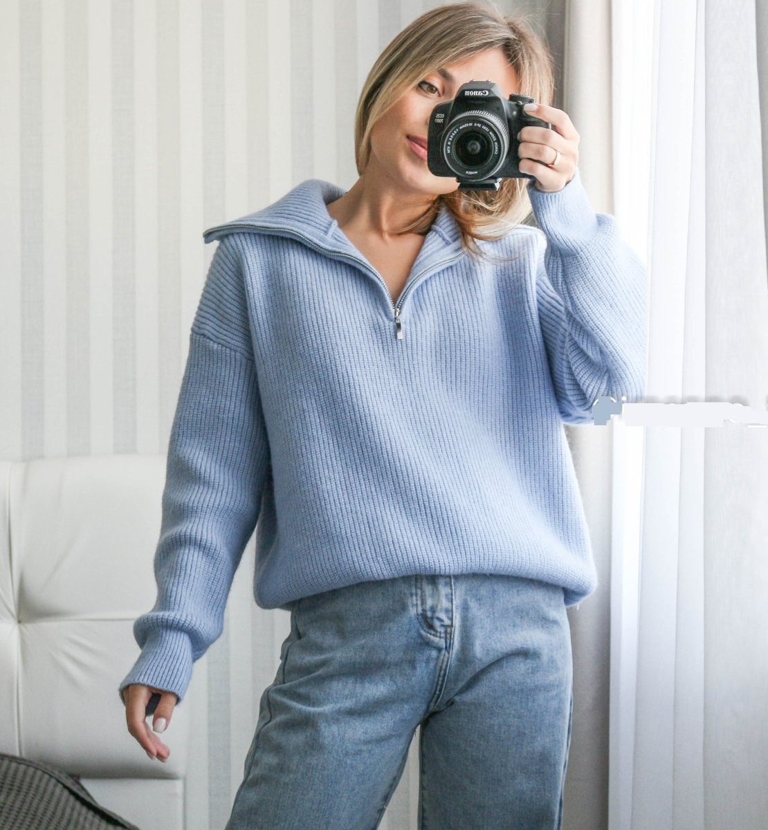 MARGIT I PULLOVER MIT KURZEM REISSVERSCHLUSS