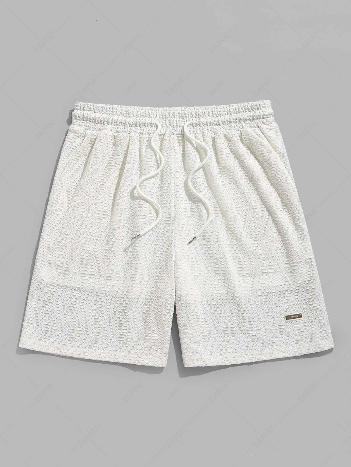 Das Alden Rowe – Strukturiertes Patch-T-Shirt & Shorts-Set