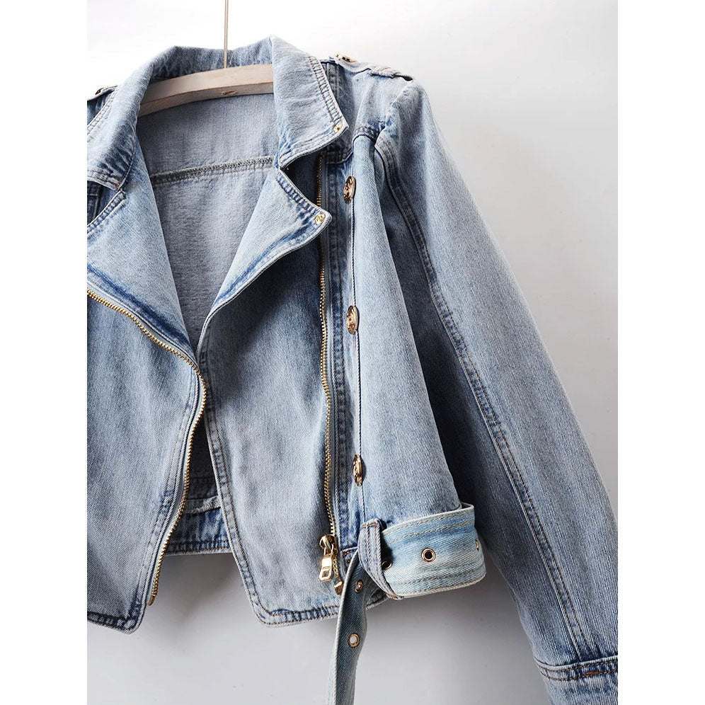 Isabelle DeLacroix Cropped Denim Jacket