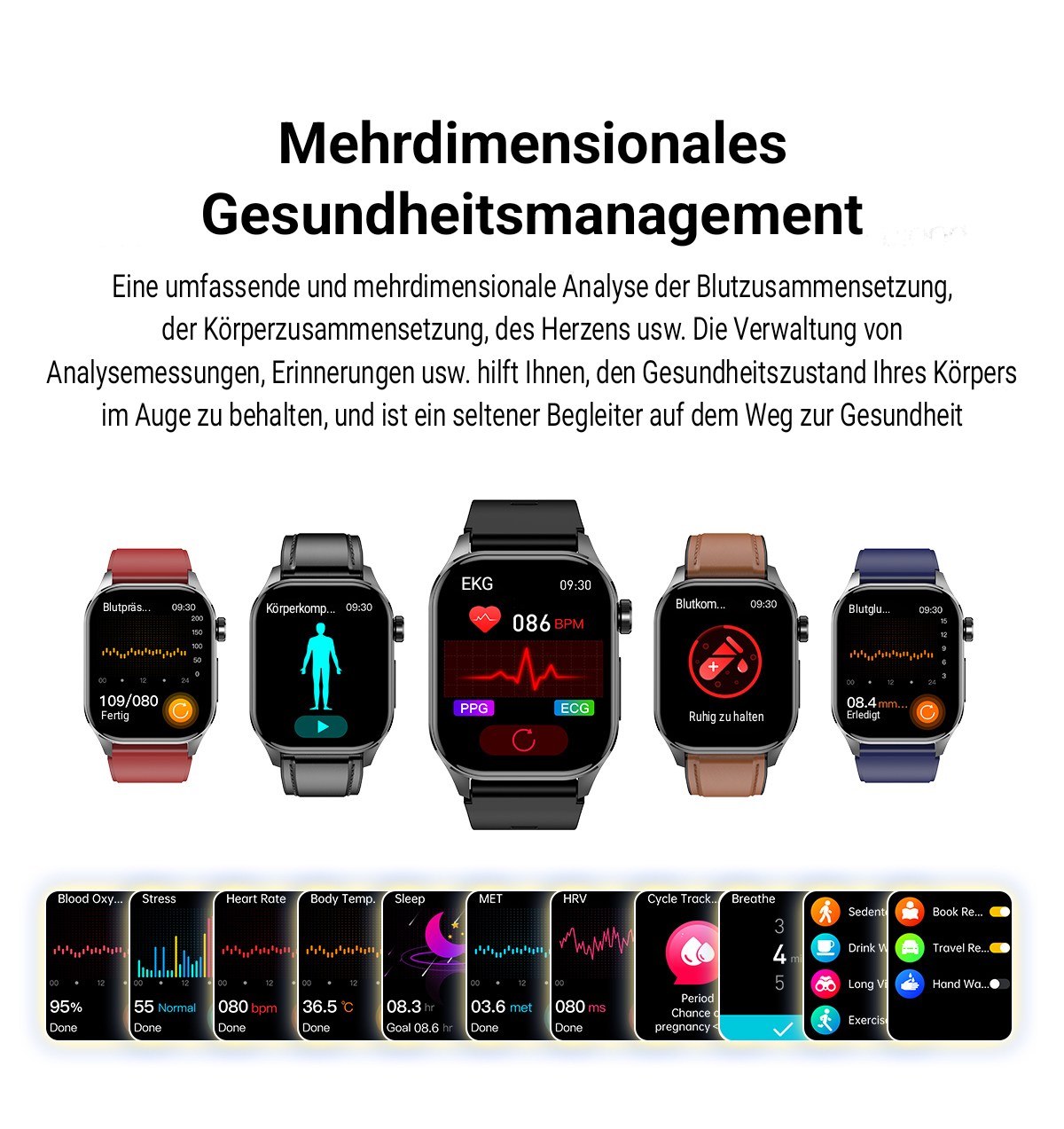 Kardena® CARE Pro 4 mit SOS-Funktion & Blutanalyse (Sparset)