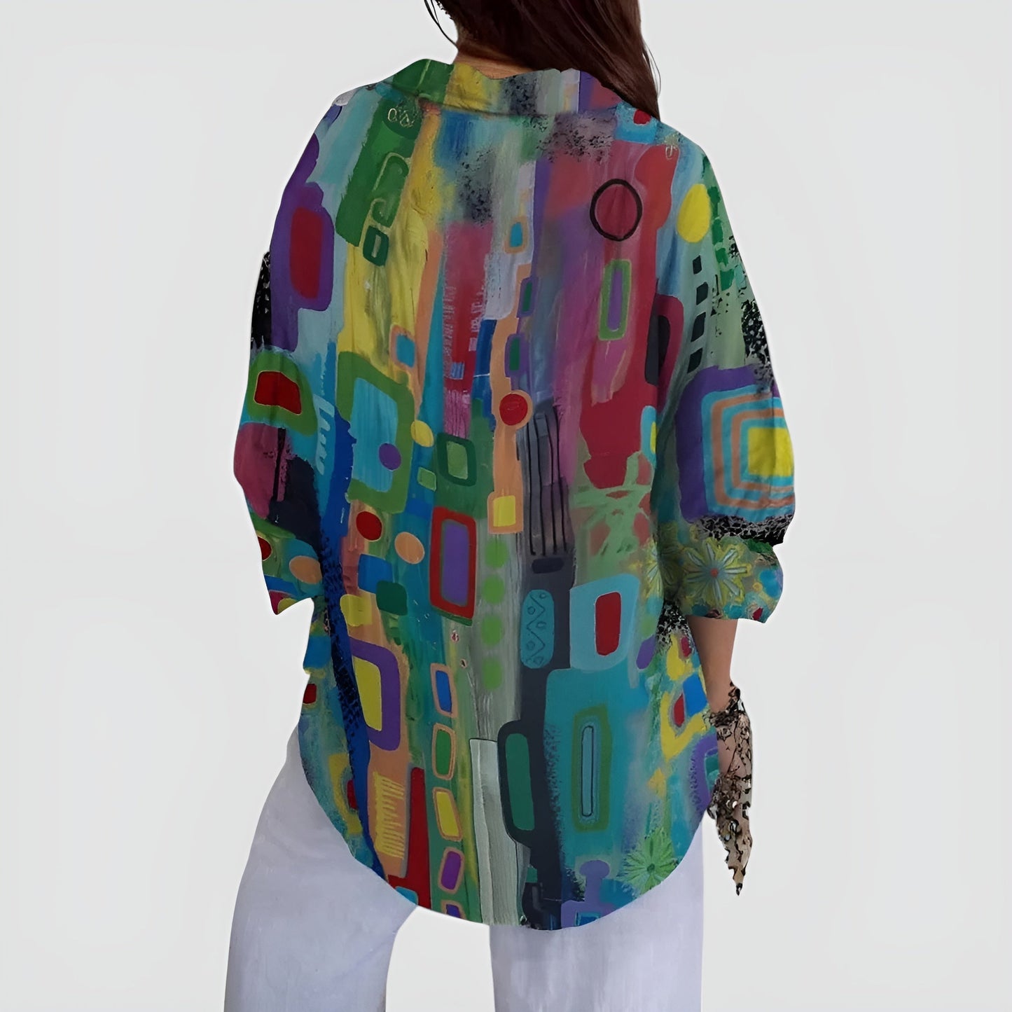 GUNDLINDE I BLUSE MIT GEOMETRISCHEM MUSTER