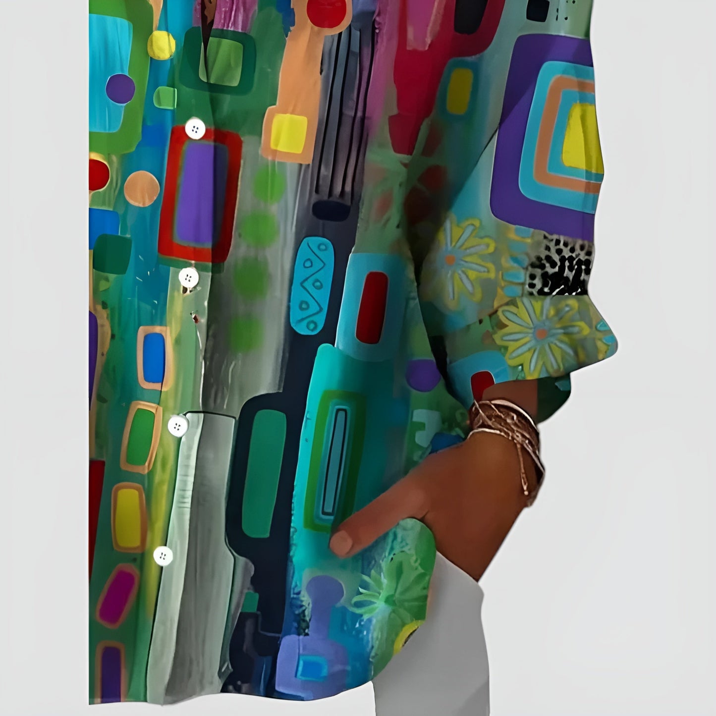 GUNDLINDE I BLUSE MIT GEOMETRISCHEM MUSTER