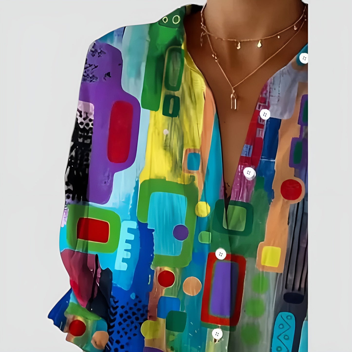 GUNDLINDE I BLUSE MIT GEOMETRISCHEM MUSTER