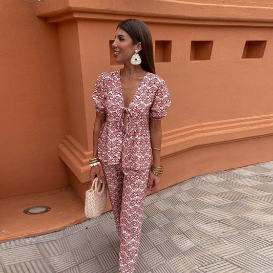 URSULA I BEDRUCKTES OBERTEIL UND HOSE SET