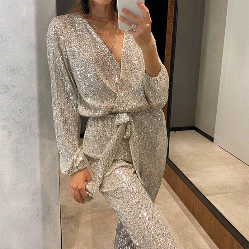 KLARA - JUMPSUIT MIT V-AUSSCHNITT