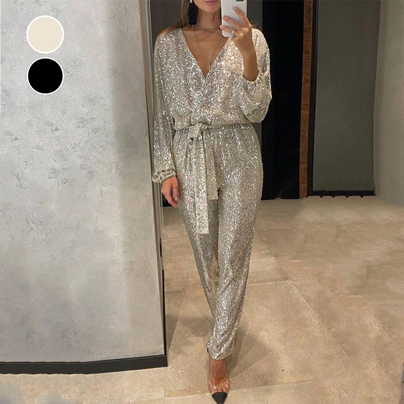 KLARA - JUMPSUIT MIT V-AUSSCHNITT