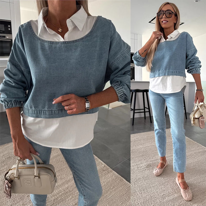 EULALIA I STILVOLLES 2-TEILIGES SET AUS DENIM