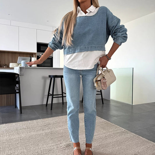 EULALIA I STILVOLLES 2-TEILIGES SET AUS DENIM