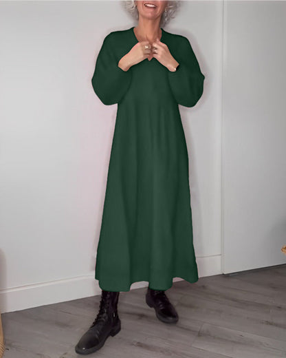 Juliette - Elegantes Kleid mit V-Ausschnitt und langen Ärmeln