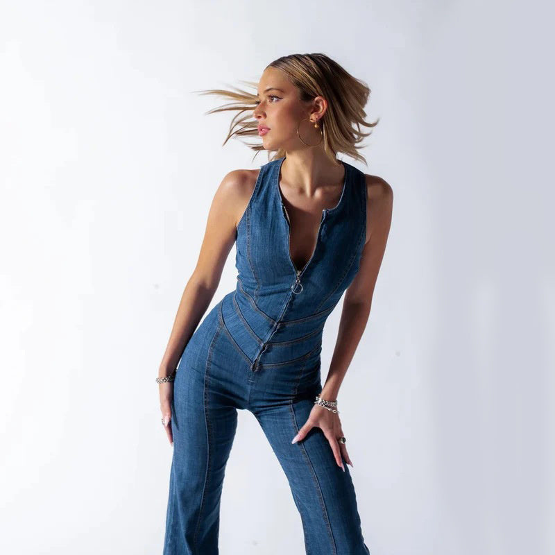 FRAUENLOB I KLASSISCHER DENIM-JUMPSUIT