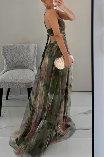 ALINA I LUXURIÖSES GEBLÜMTES MAXIKLEID