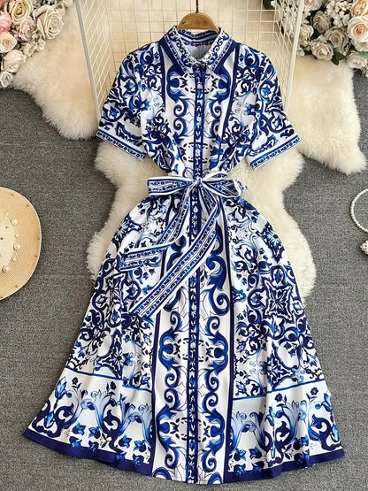 FREDEGUNDE I KLASSISCHES KLEID MIT GÜRTEL