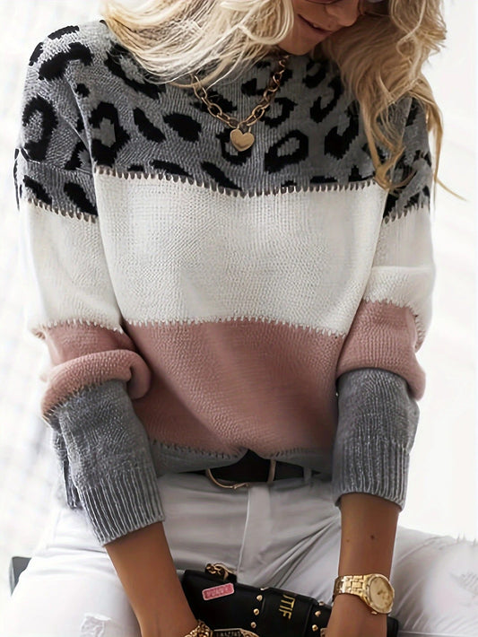 INGRID I PULLOVER MIT LEOPARDENMUSTER