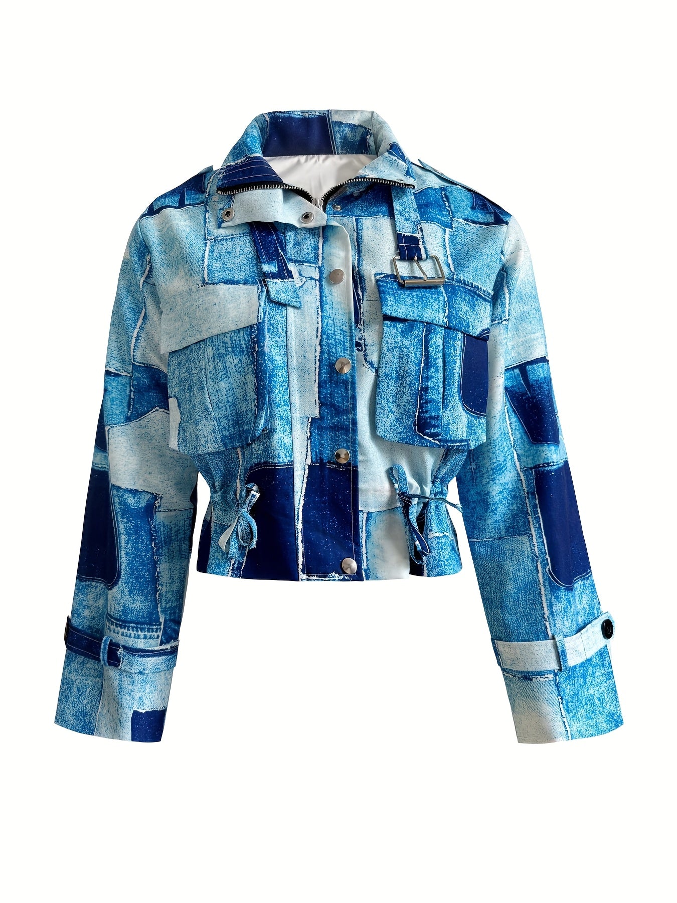 RENI I LÄSSIGE KARIERTE DENIM JACKE