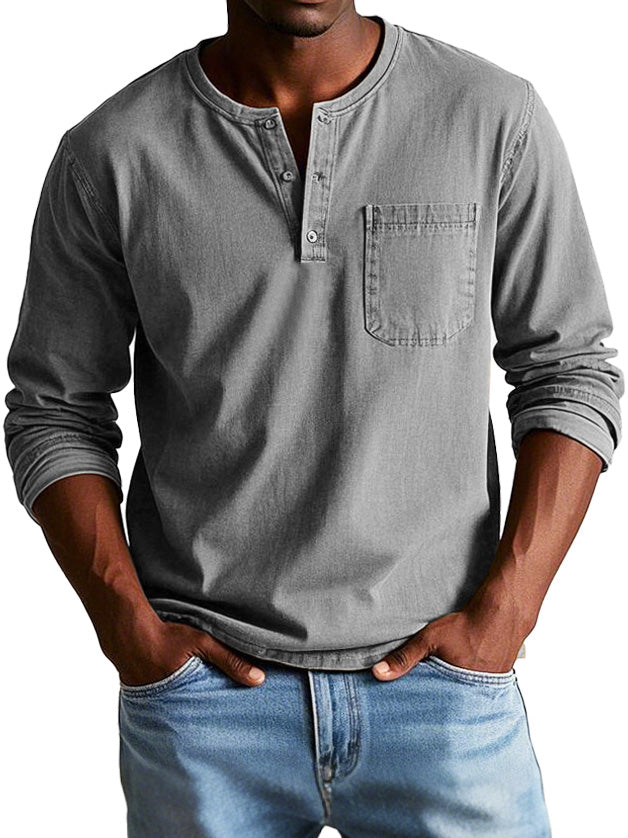 ROLAND I LÄSSIGES HENLEY-LANGARMSHIRT