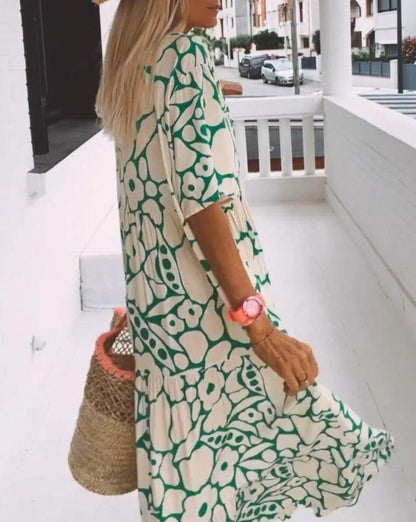 ESTER - Maxikleid mit kurzen Ärmeln