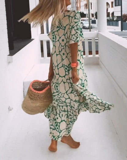 ESTER - Maxikleid mit kurzen Ärmeln