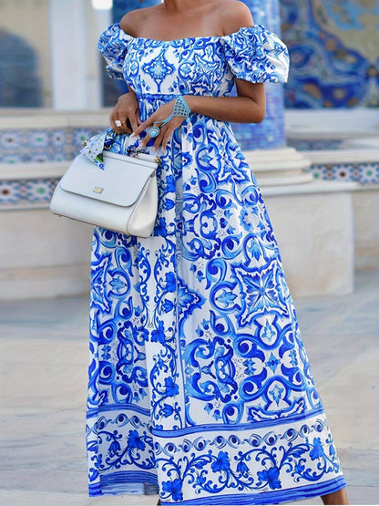 XANTHIS I SCHULTERFREIES BEDRUCKTES KLEID