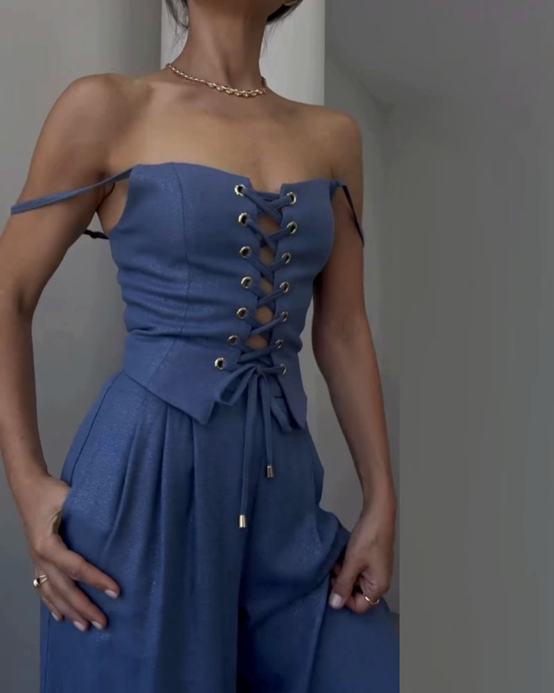 Romy™ — Zweiteiliges Set mit Top und Weitgeschnittene Hose