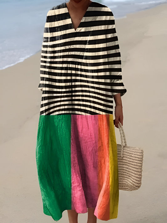 SWANHILDA I MEHRFARBIGES SOMMER-MAXIKLEID