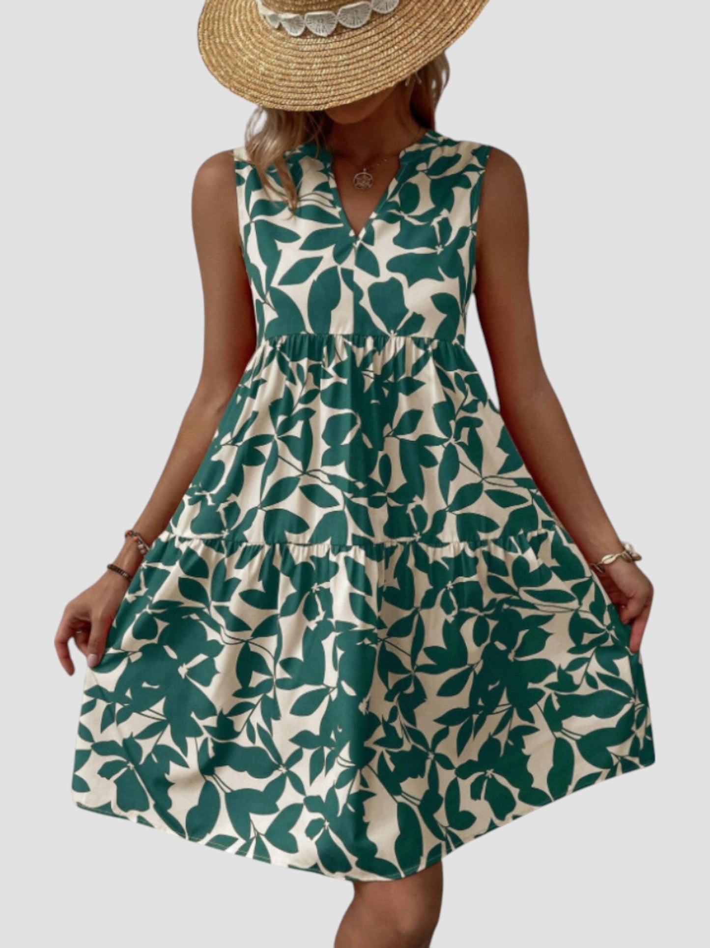 SERAPHINE I ÄRMELLOSES GEBLÜMTES KLEID