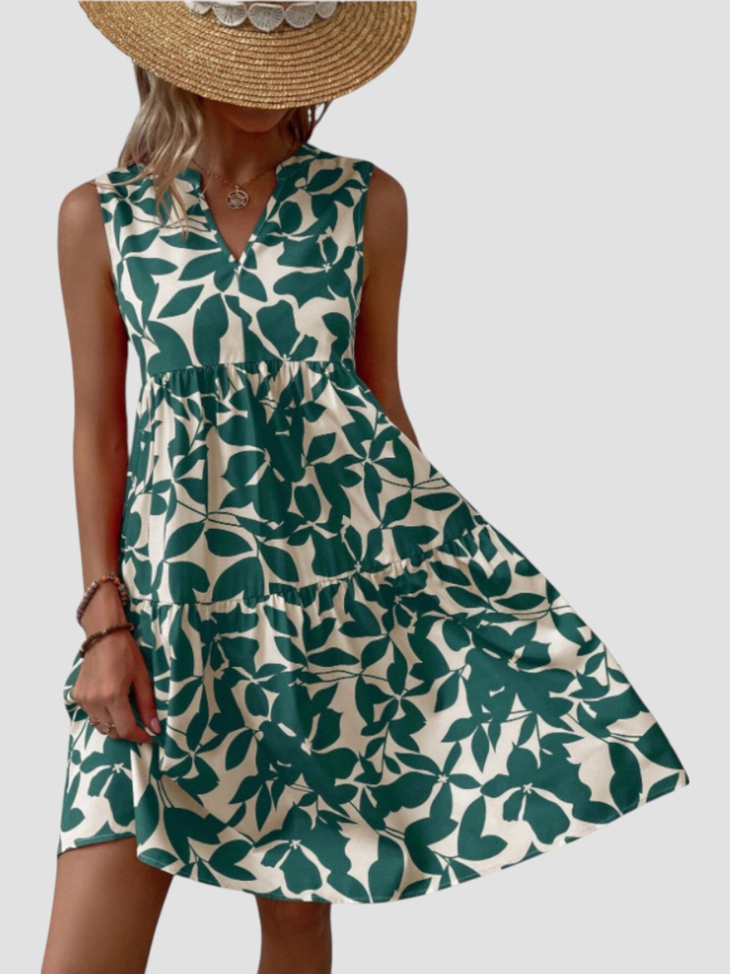 SERAPHINE I ÄRMELLOSES GEBLÜMTES KLEID