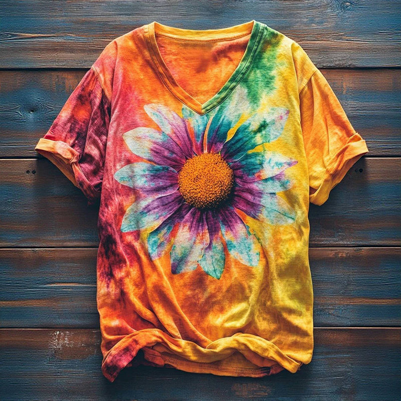 Vintage-T-Shirt Mit Blumendruck