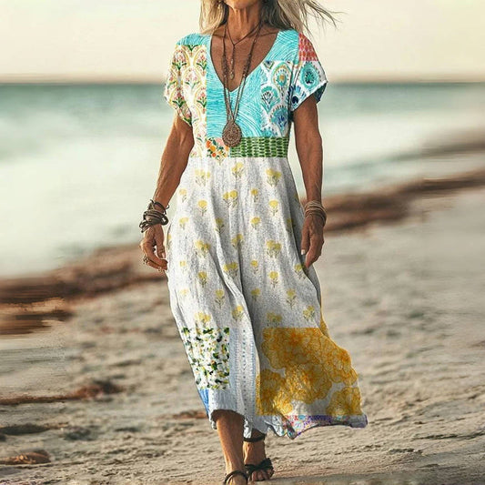 Vintage-Kleid Mit Blumendruck