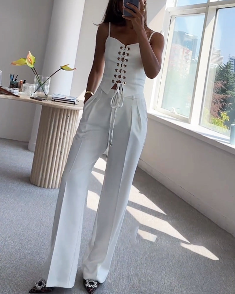 Romy™ — Zweiteiliges Set mit Top und Weitgeschnittene Hose