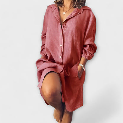 ULRIKE I LÄSSIGE LANGE LEINENBLUSE