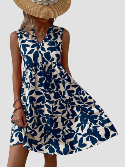 SERAPHINE I ÄRMELLOSES GEBLÜMTES KLEID