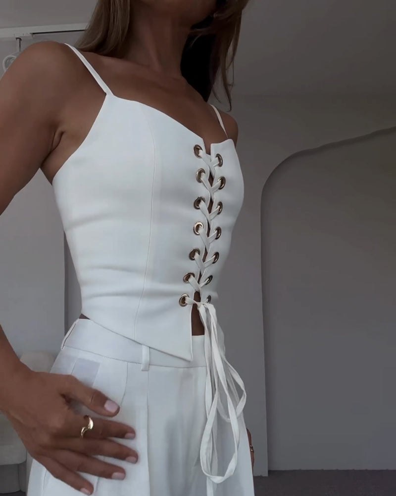 Romy™ — Zweiteiliges Set mit Top und Weitgeschnittene Hose