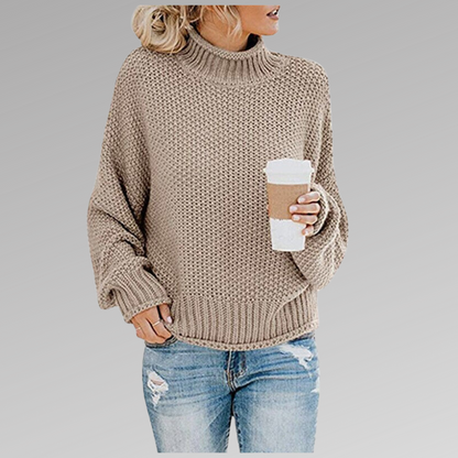 EMMA I ROLLKRAGEN-STRICKPULLOVER