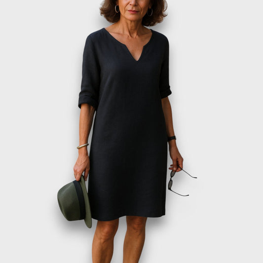 Lisette – Schlichtes Kleid mit V-Ausschnitt