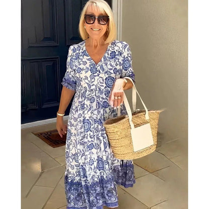 Catherine – Geblümtes Maxikleid